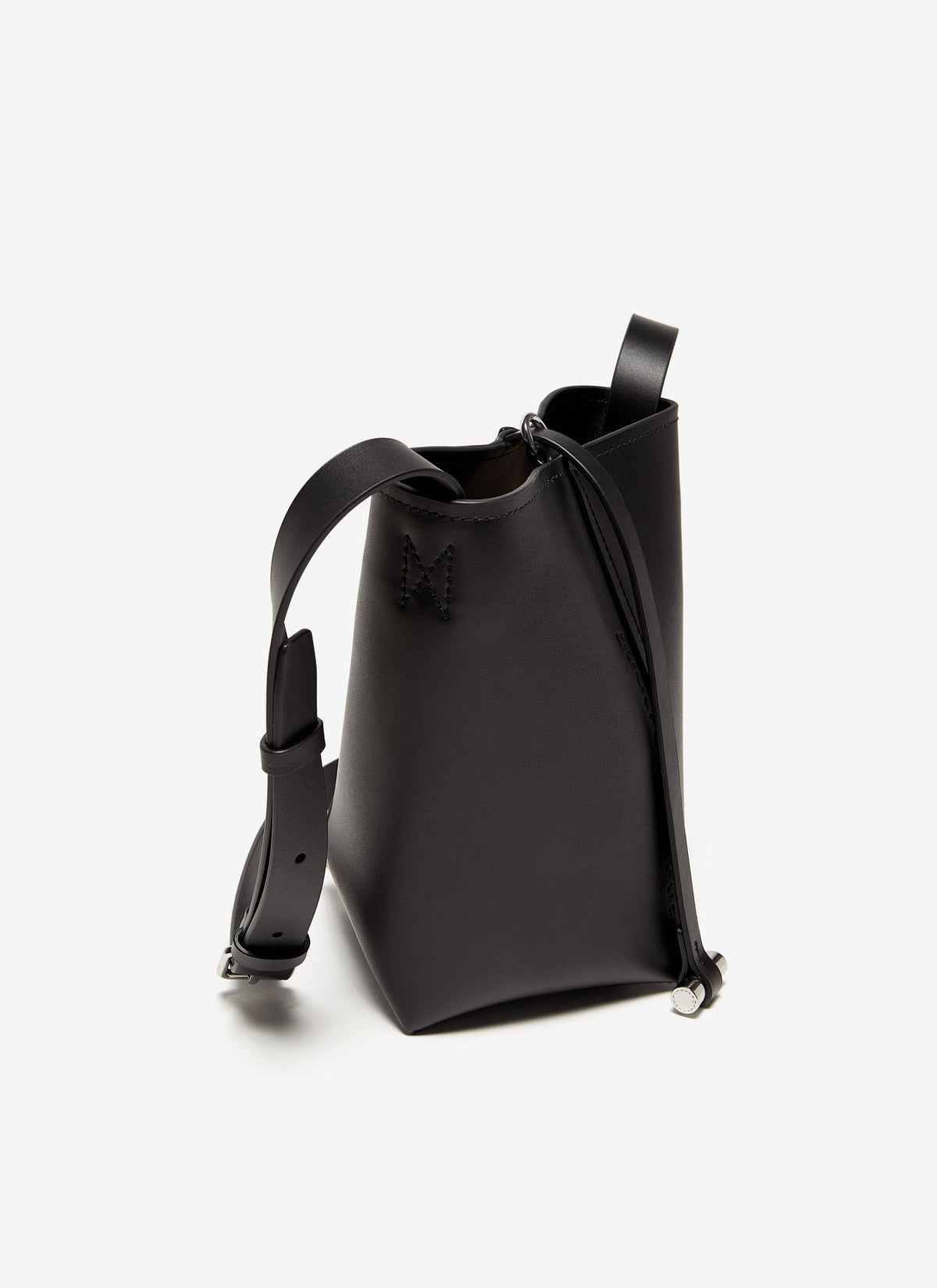 Black Vachetta Leather Mini Bucket Bag