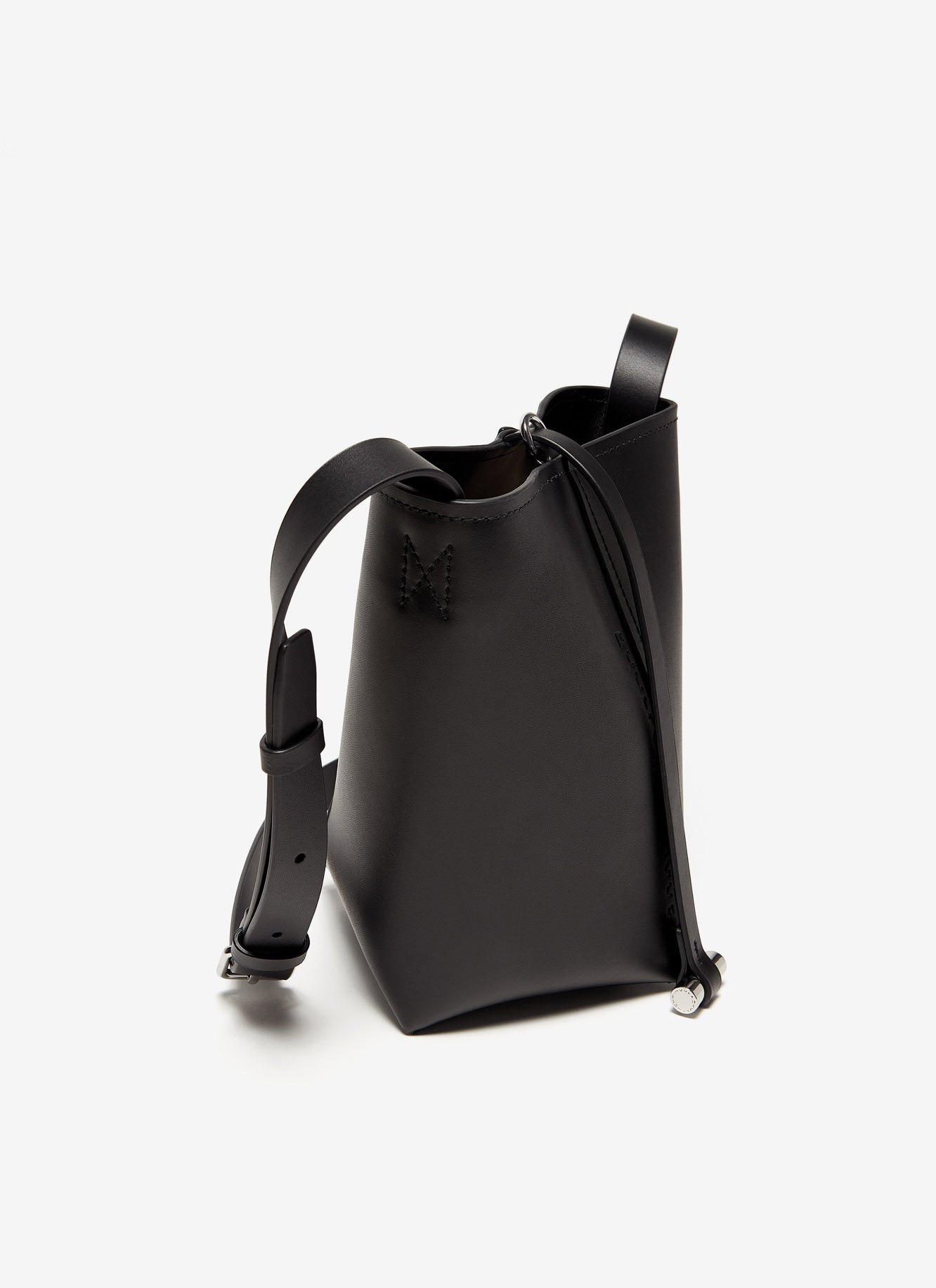 Black Vachetta Leather Mini Bucket Bag