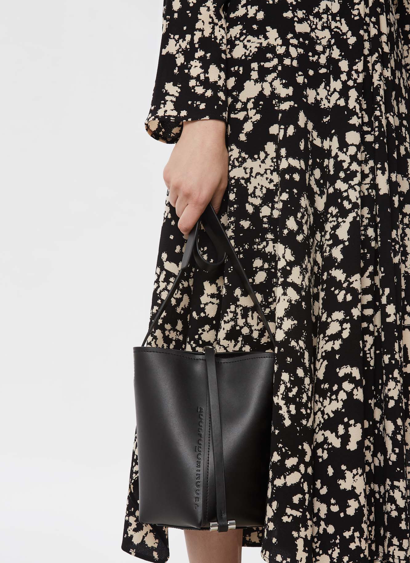 Black Vachetta Leather Mini Bucket Bag