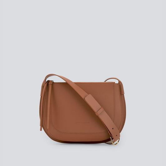 Dark Buff Brown Leather Crossbody