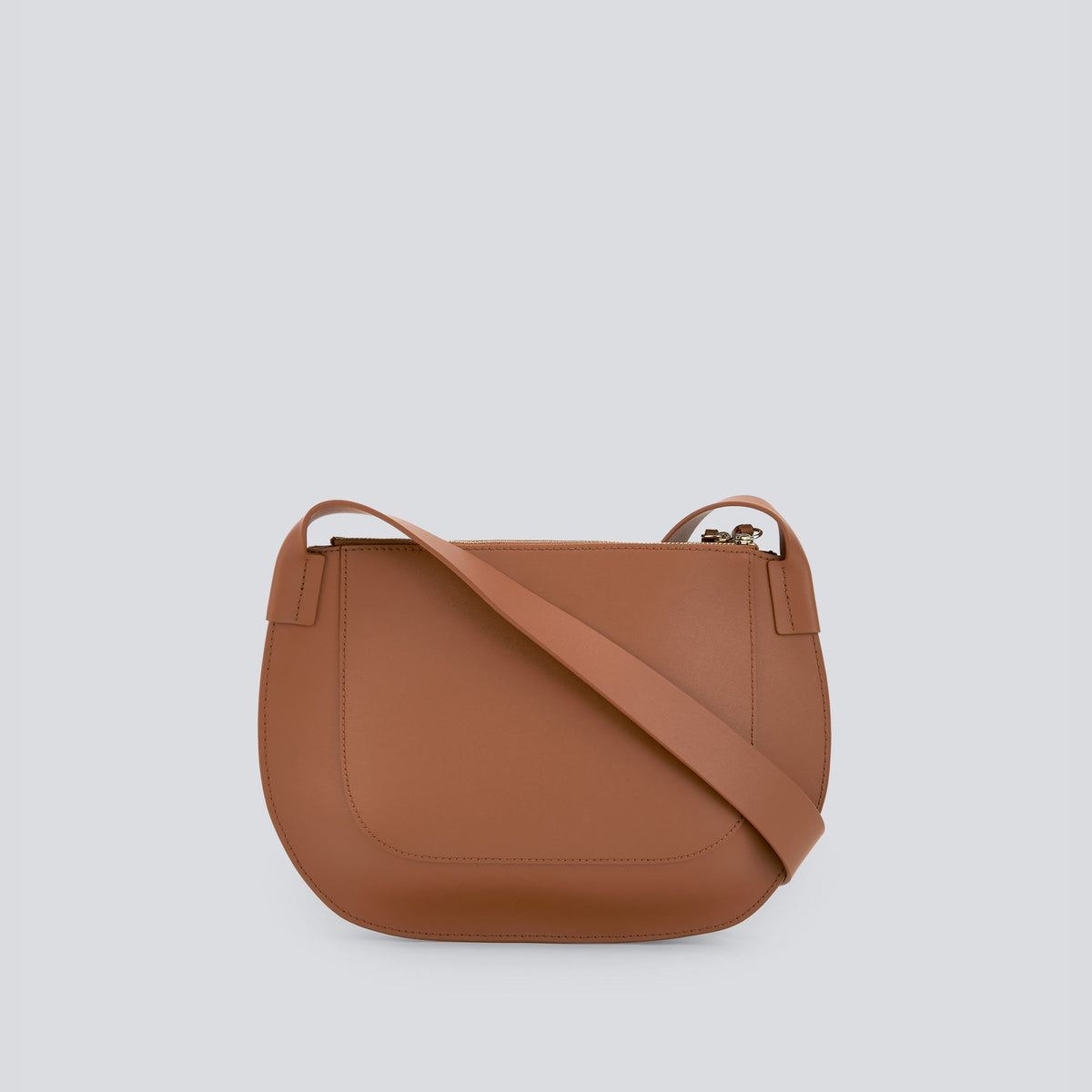 Dark Buff Brown Leather Crossbody