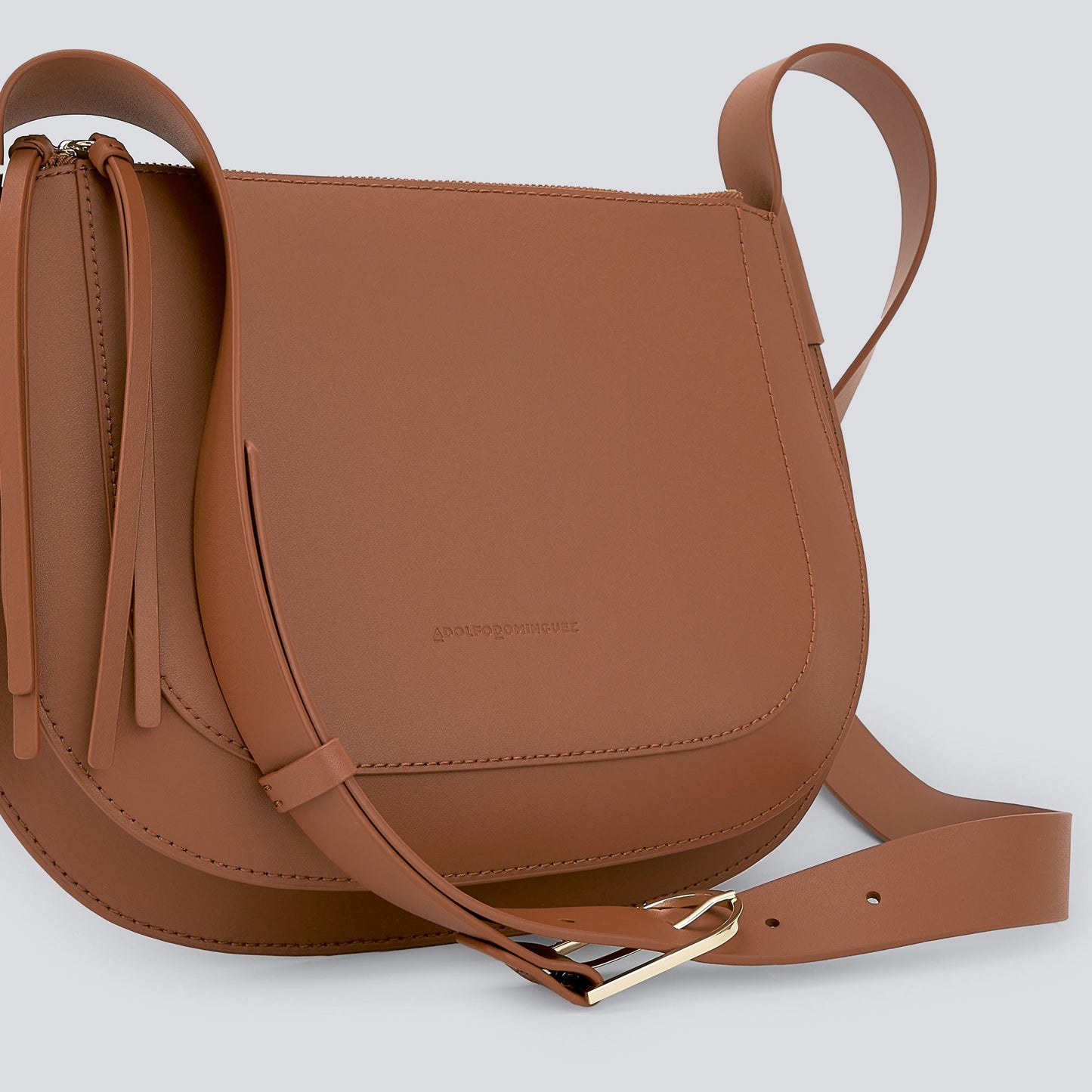 Dark Buff Brown Leather Crossbody