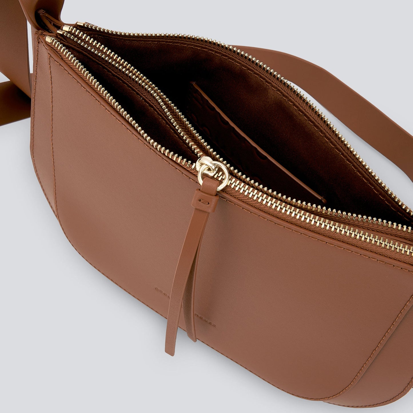 Dark Buff Brown Leather Crossbody