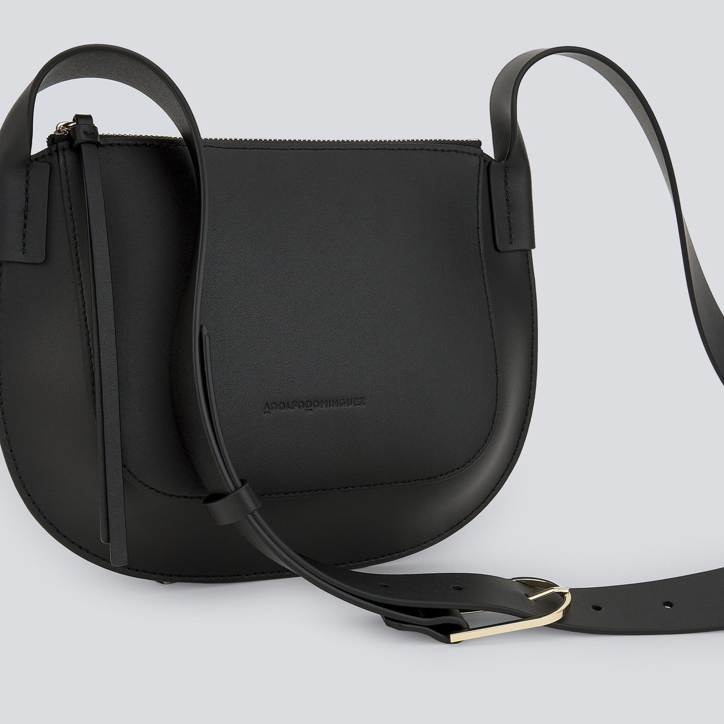 Classic Black Leather Crossbody Bag