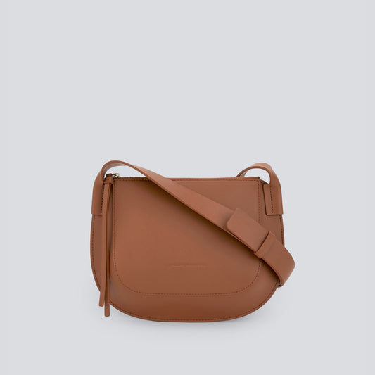 Dark Buff Black Leather Crossbody