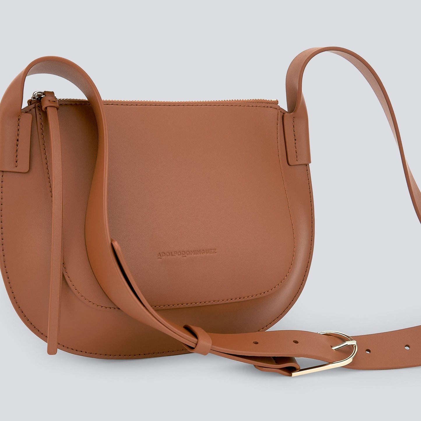 Dark Buff Black Leather Crossbody