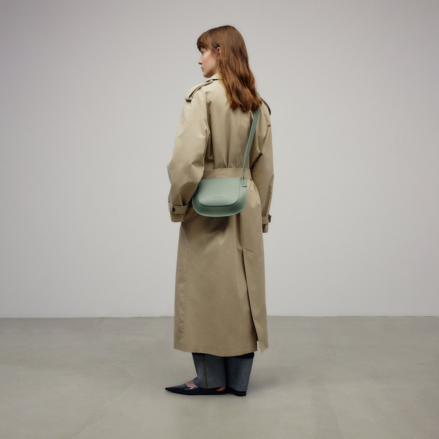 Light Green Green Leather Crossbody