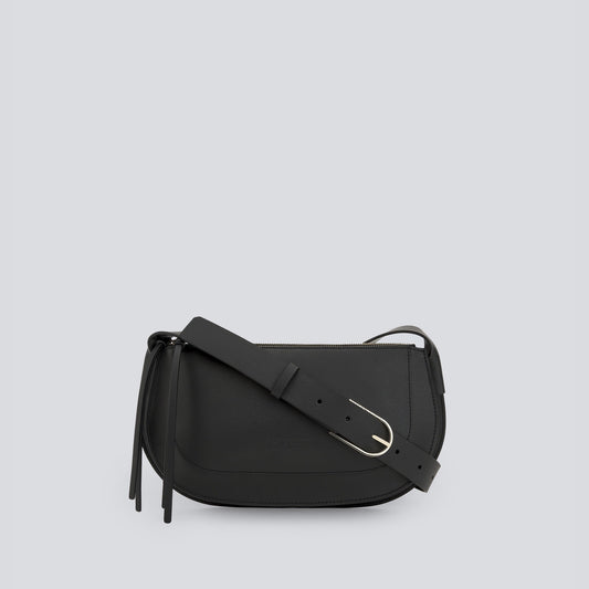 Leather Baguette Bag Black