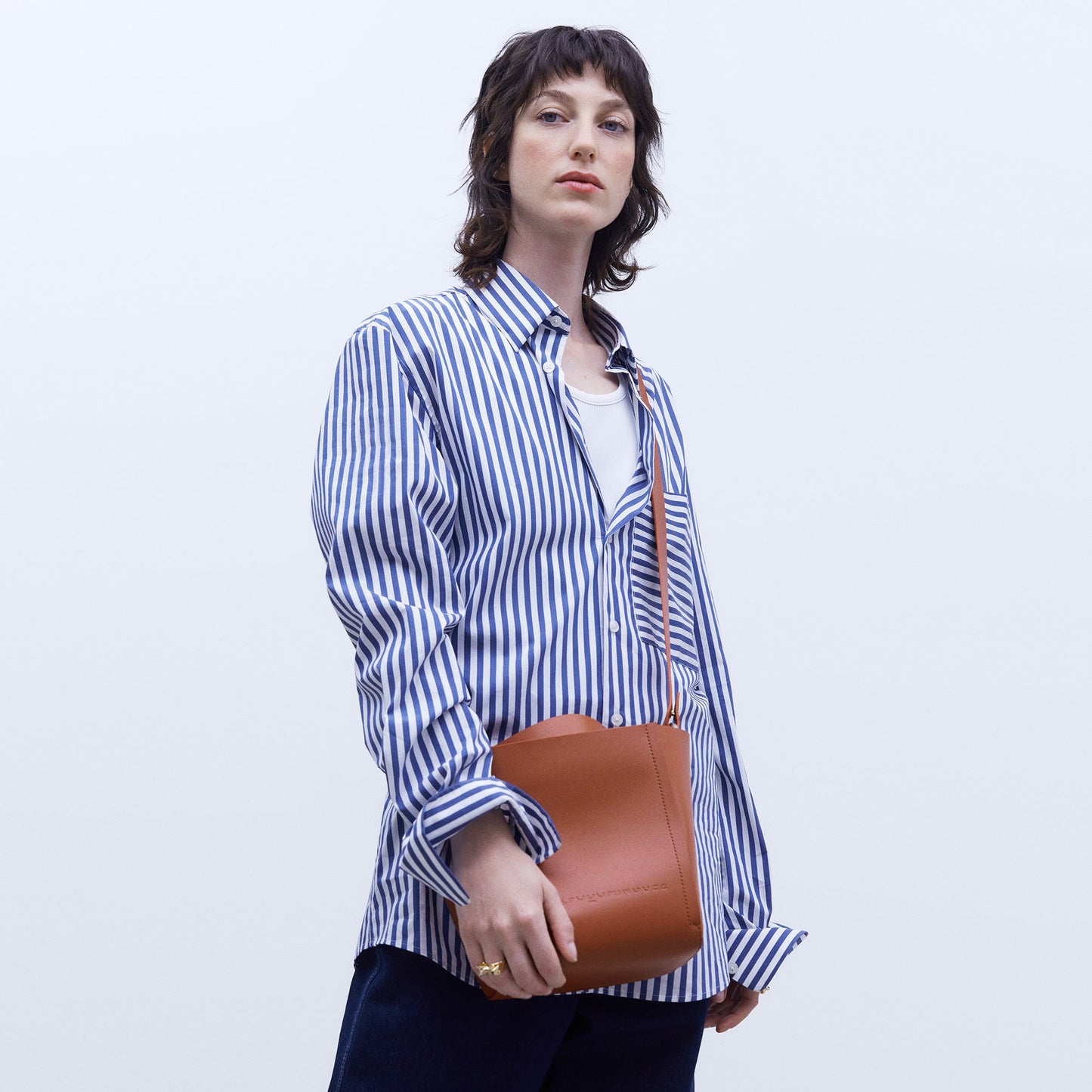Red Spanish Leather Bucket Bag