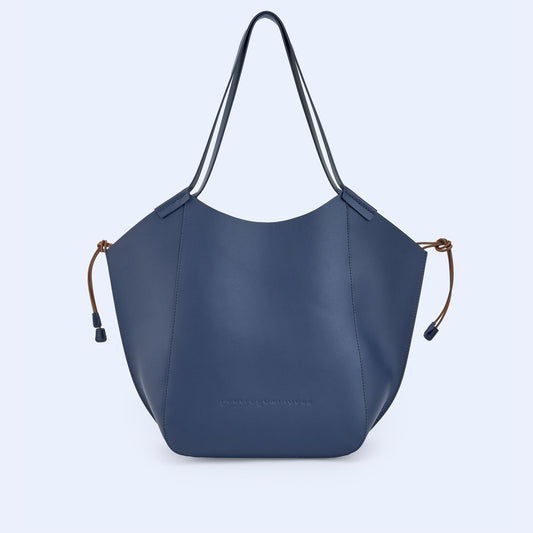 Navy Blue Vachetta Shopper Bag