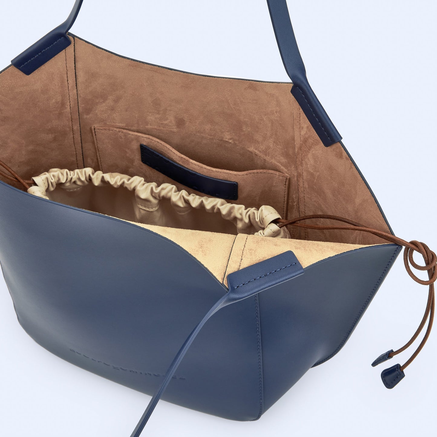 Navy Blue Vachetta Shopper Bag