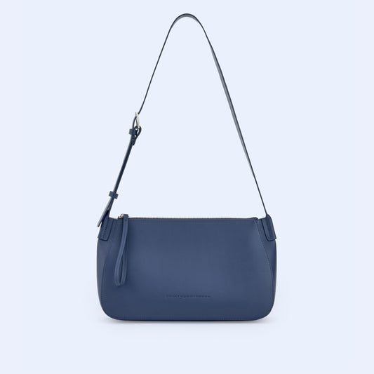 Navy Blue Vachetta Leather Shoulder Bag
