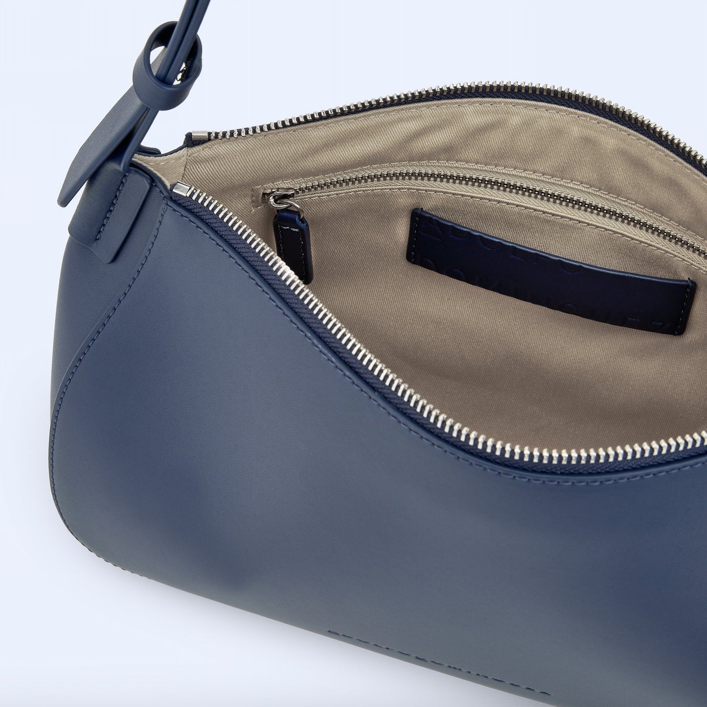 Navy Blue Vachetta Leather Shoulder Bag
