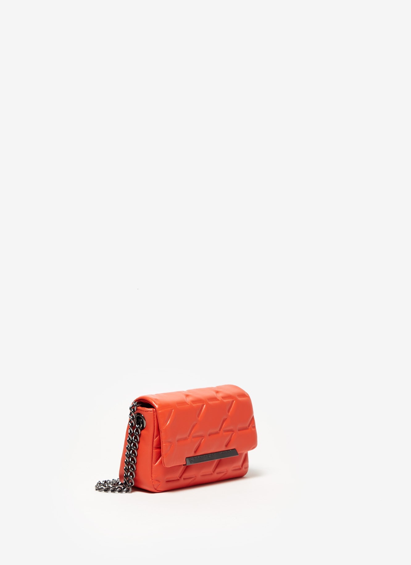 Orange Small Quilted Leather Flap Bag