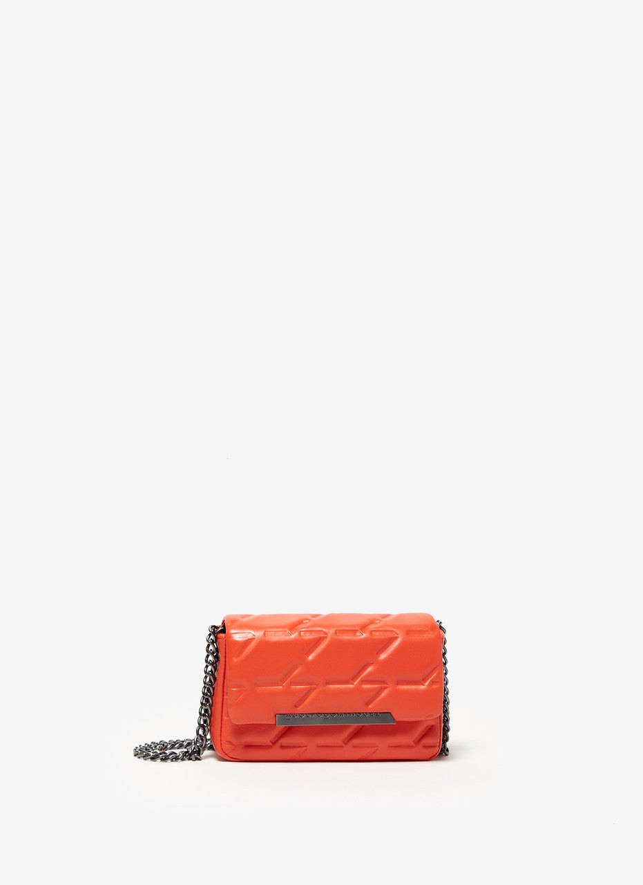 Orange Small Quilted Leather Flap Bag