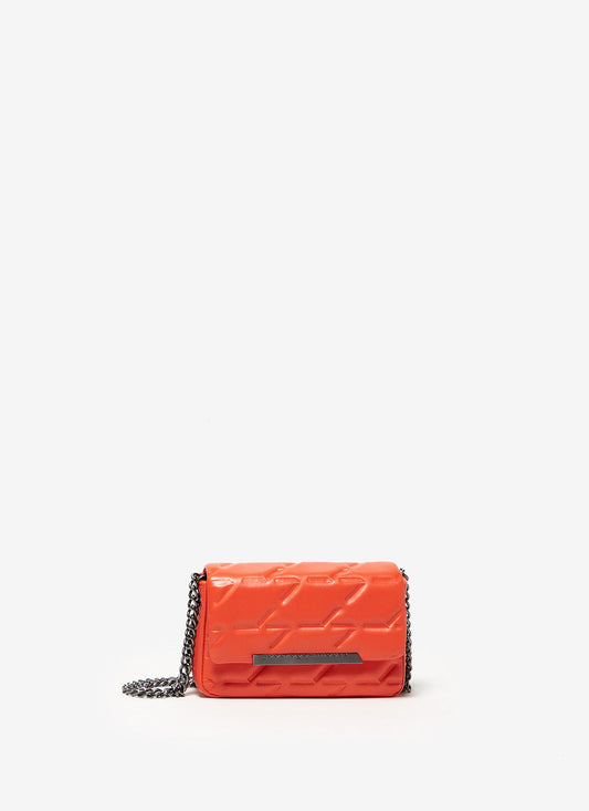 Orange Small Quilted Leather Flap Bag