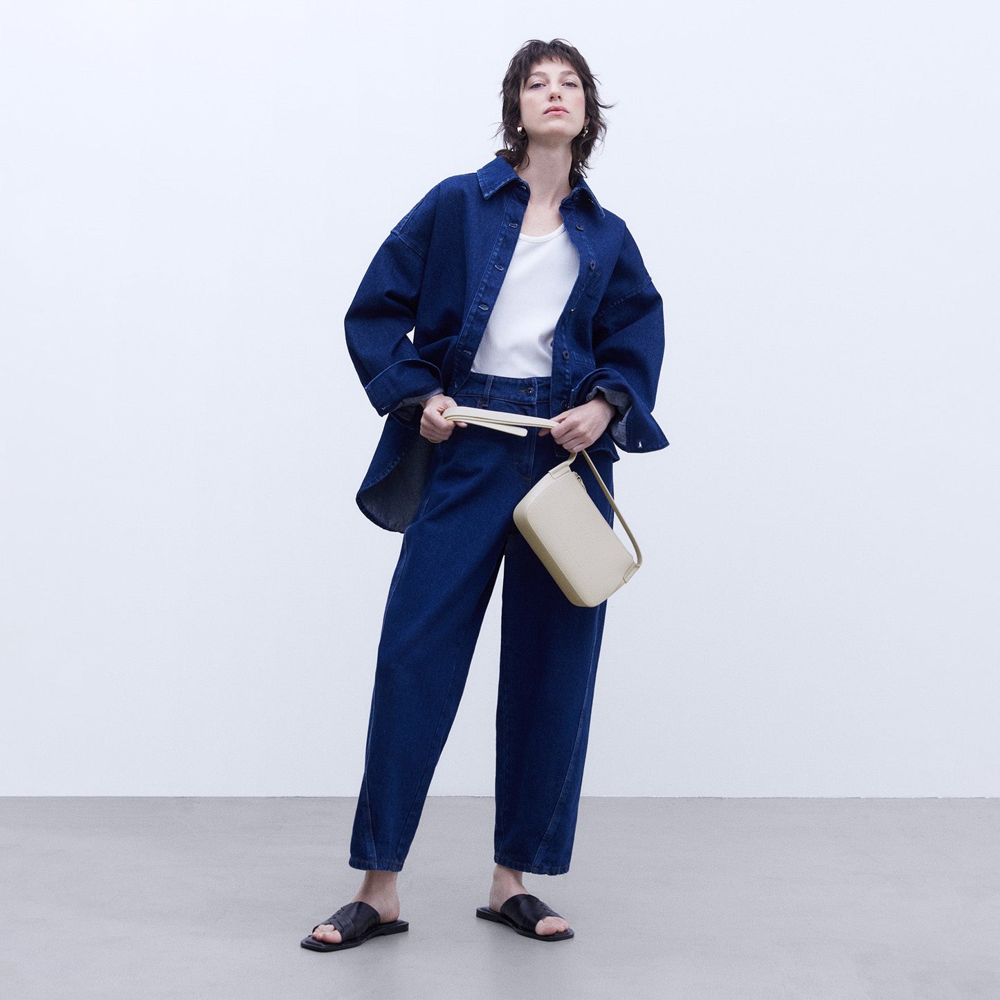 Ecru Vachetta Leather Shoulder Bag