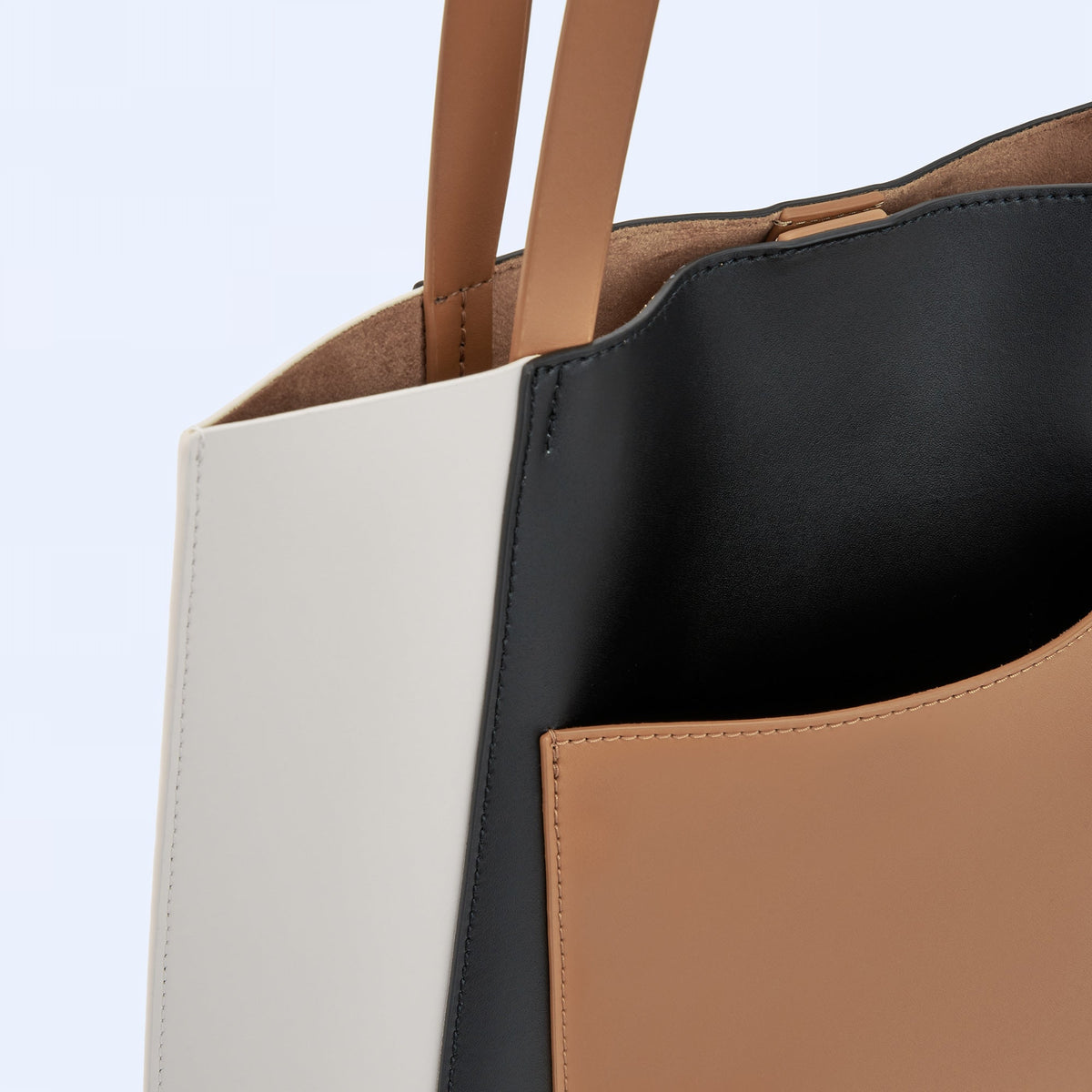 3-Color Vachetta Leather Shopper