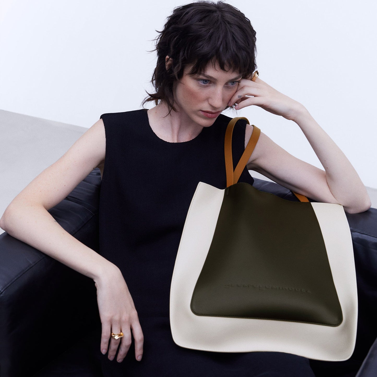 3-Color Vachetta Leather Shopper