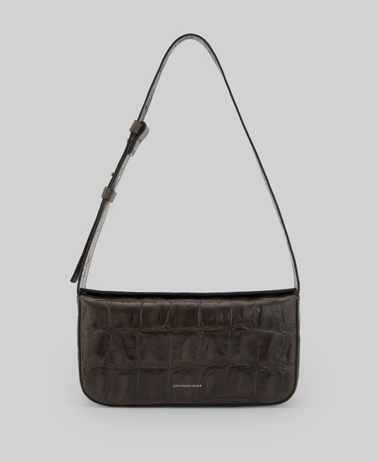 Light grey responsible leather coco bag for woman