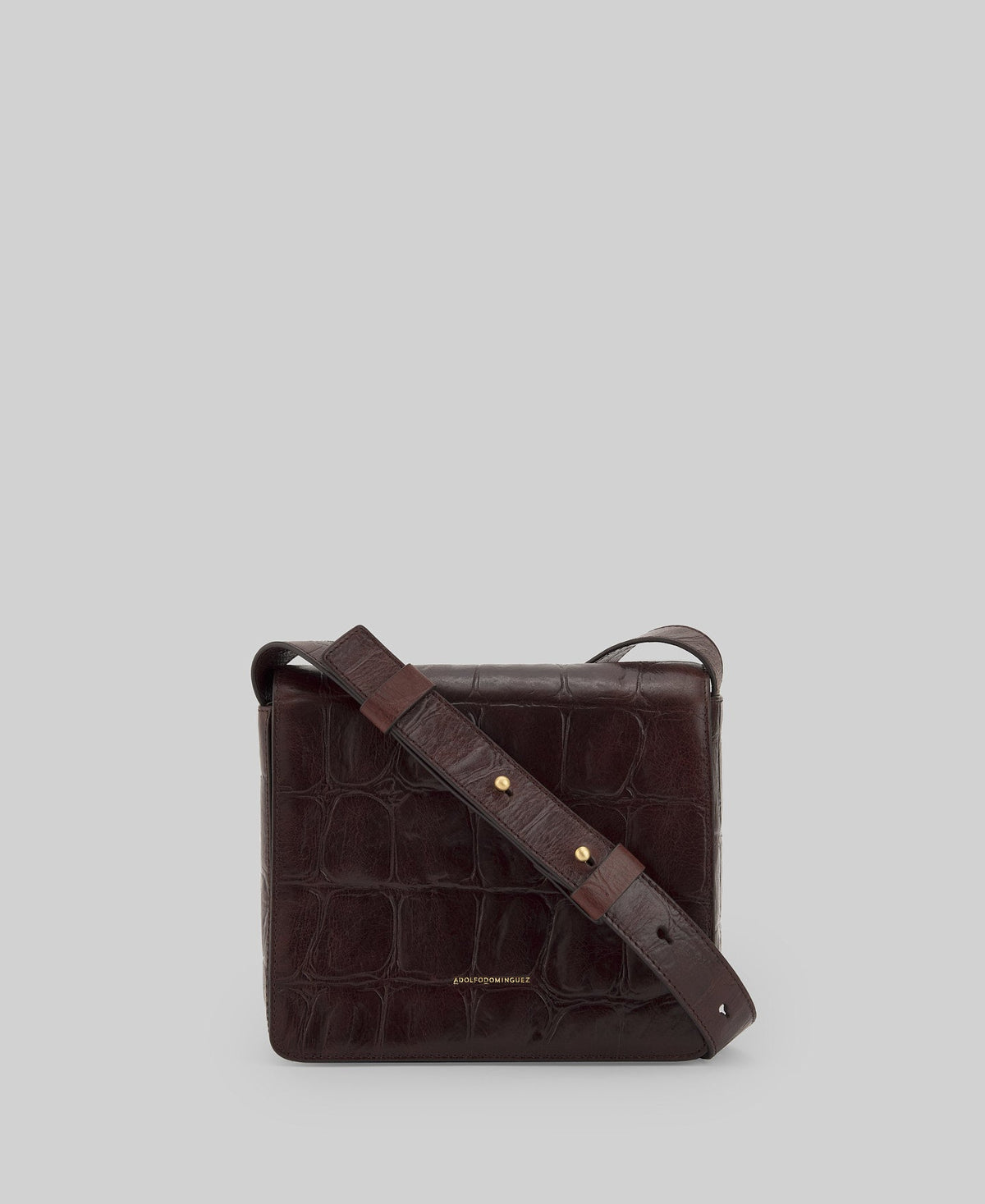 Leather coco shoulder bag woman in brown