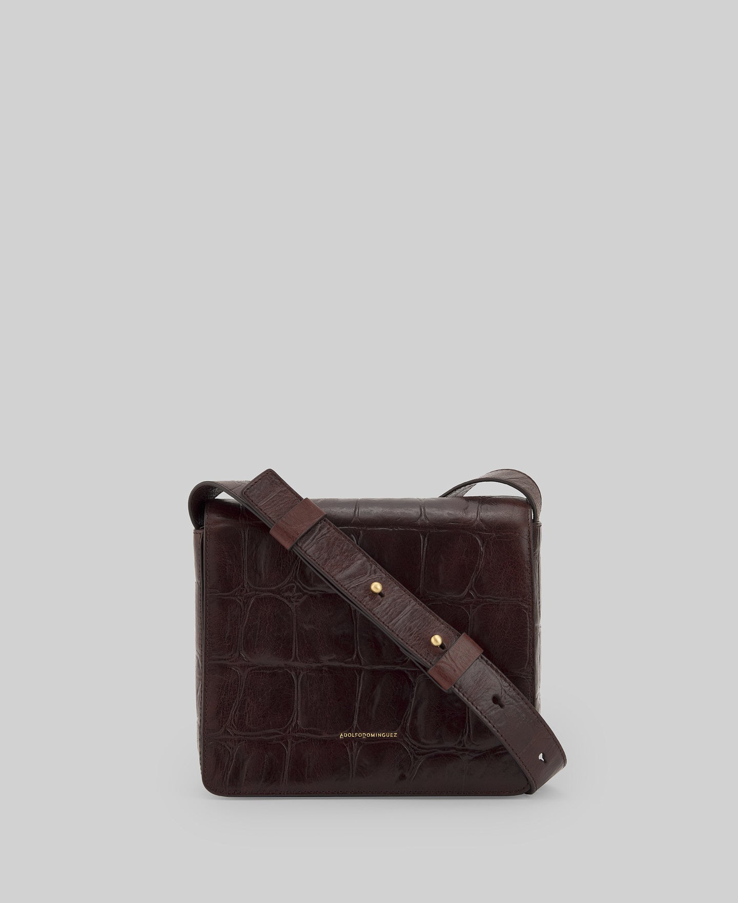 Leather coco shoulder bag woman in brown