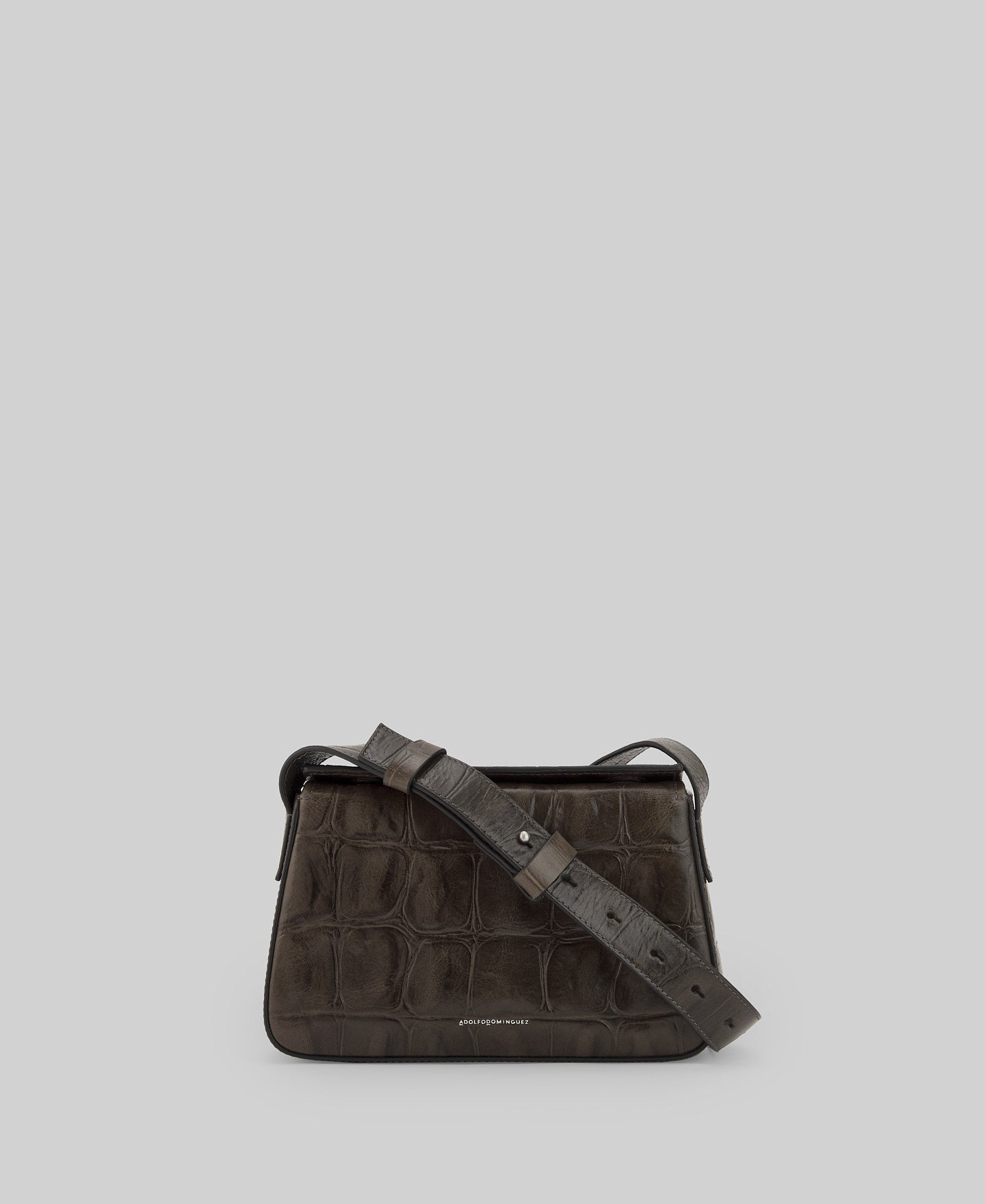 Leather coco mini shoulder bag woman in light grey