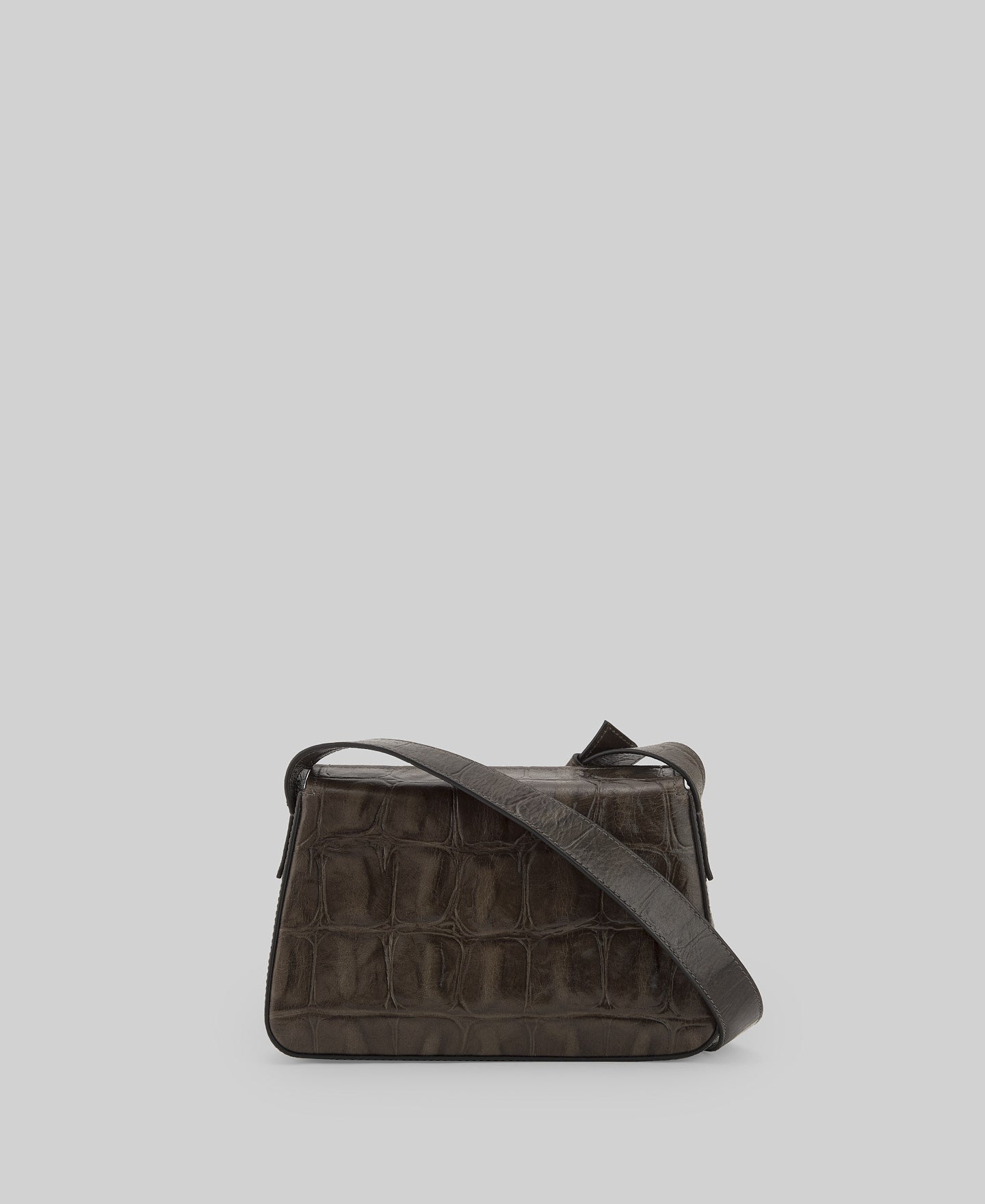 Leather coco mini shoulder bag woman in light grey