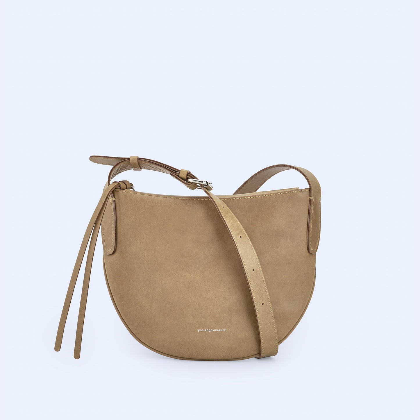 Taupe/Beige Med. Leather Hobo Bag