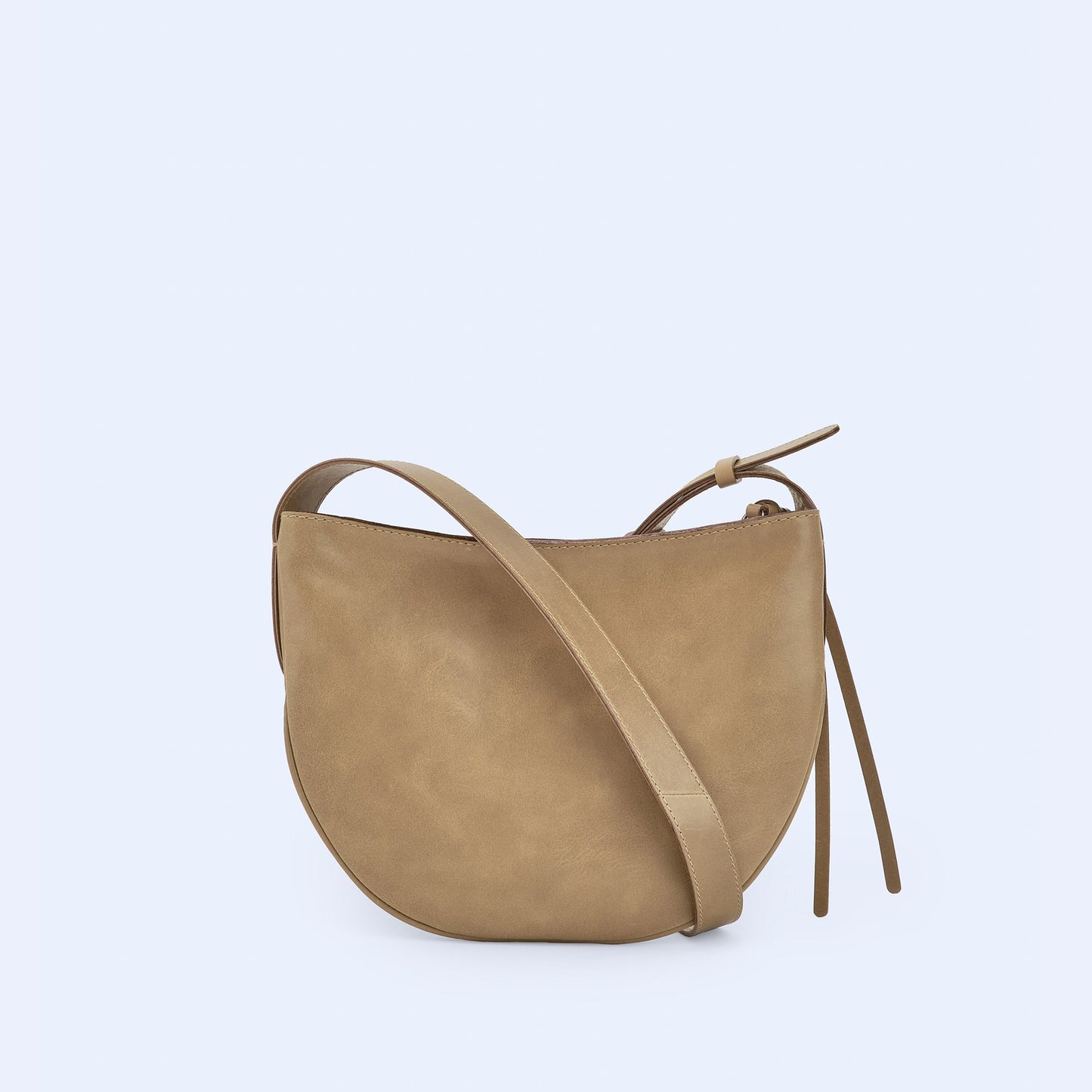 Taupe/Beige Med. Leather Hobo Bag