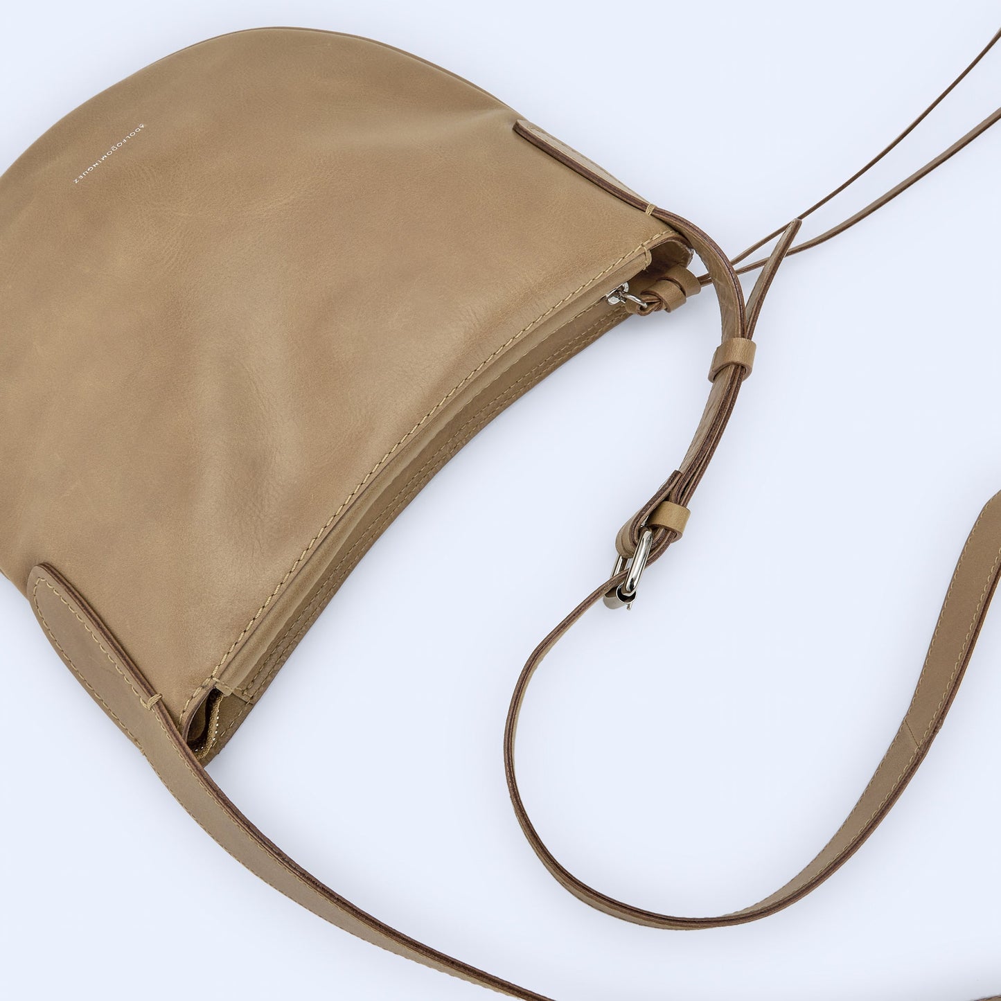 Taupe/Beige Med. Leather Hobo Bag