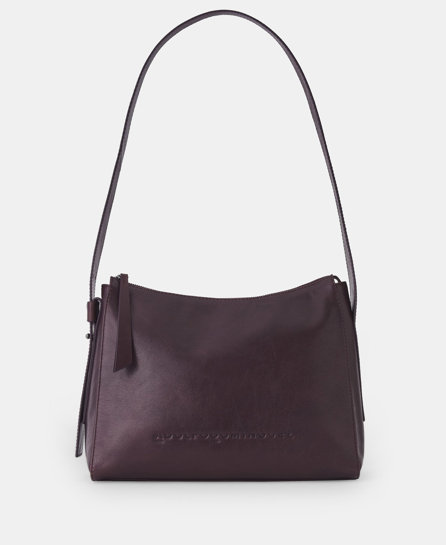 Burgundy Glossy Crackled Leather Hobo Bag