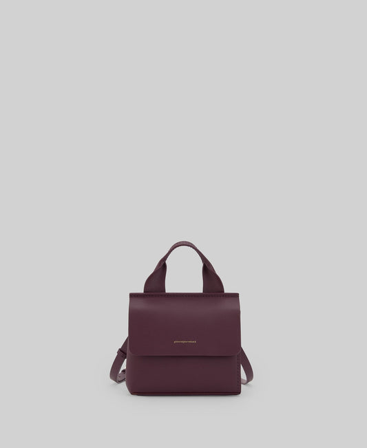 Responsible leather small Mica bag woman in maroon