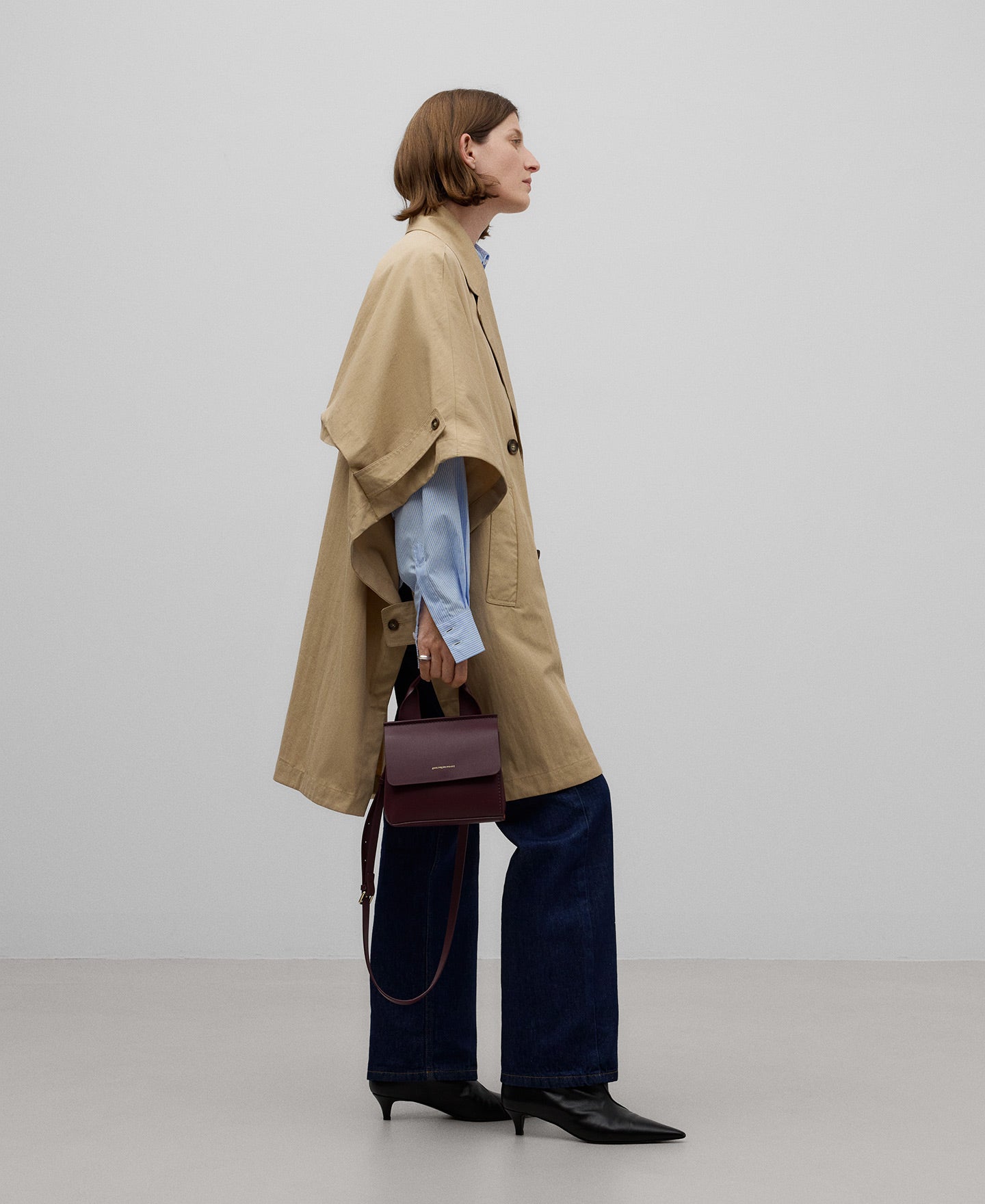 Responsible leather small Mica bag woman in maroon