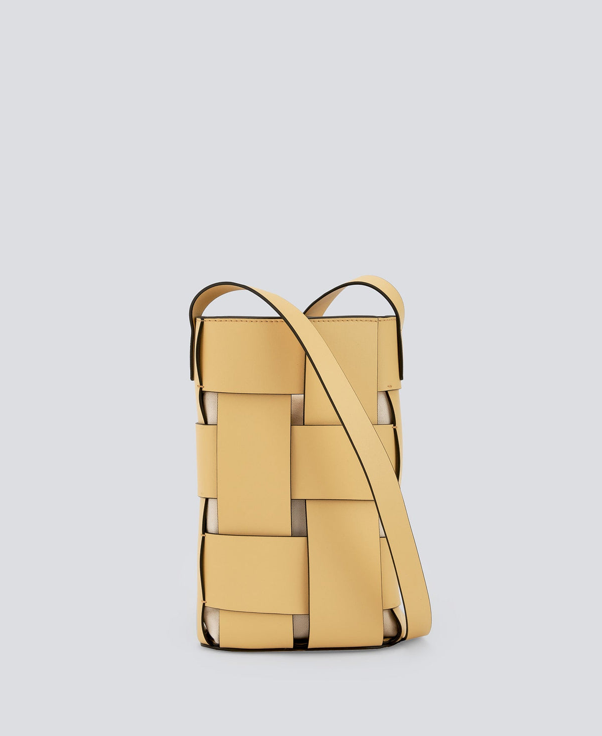 Yellow Braided Leather Crossbody