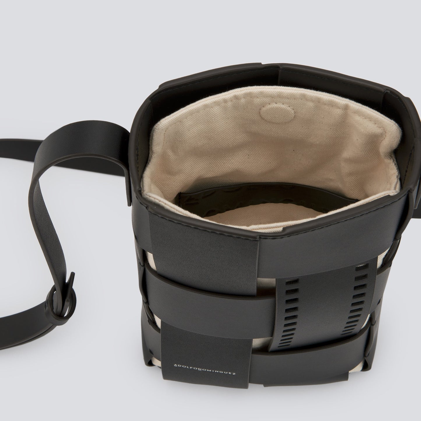 Black Braided Leather Crossbody Bag