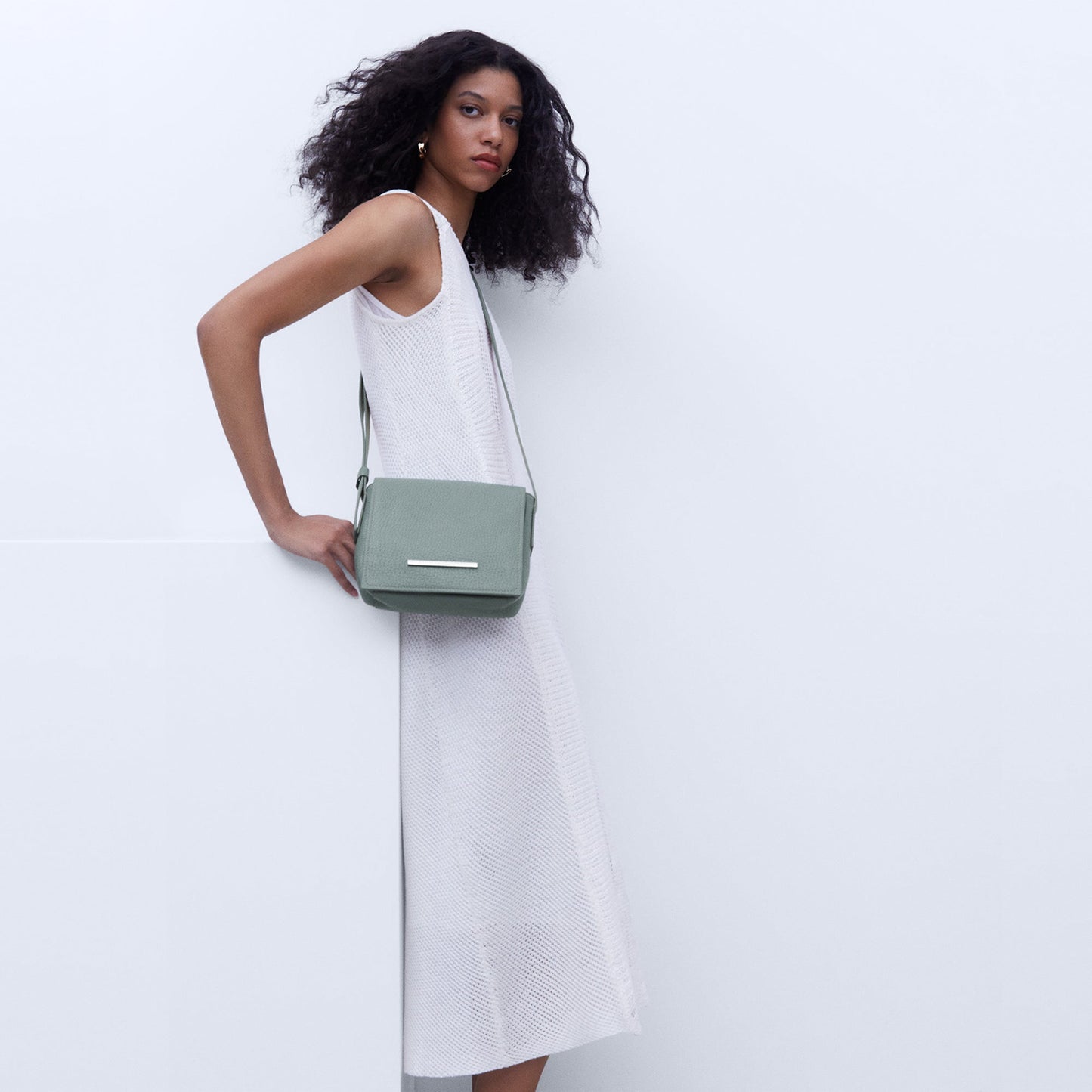 Green Leather Mini Shoulder Bag