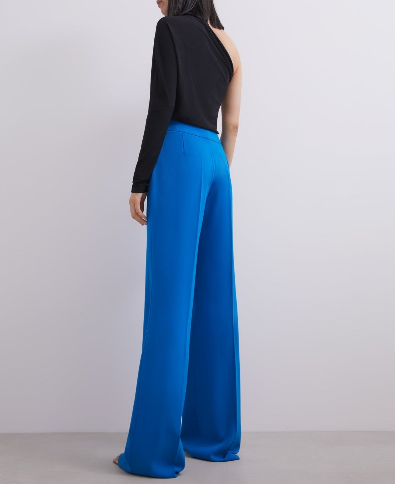 Blue Straight Fluid Trousers