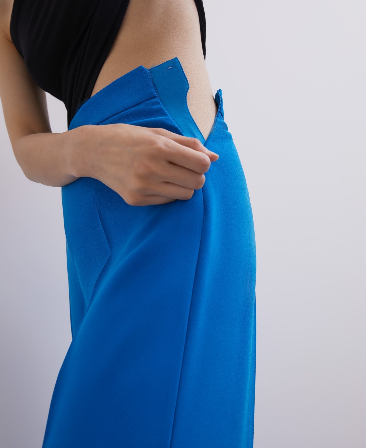 Blue Straight Fluid Trousers