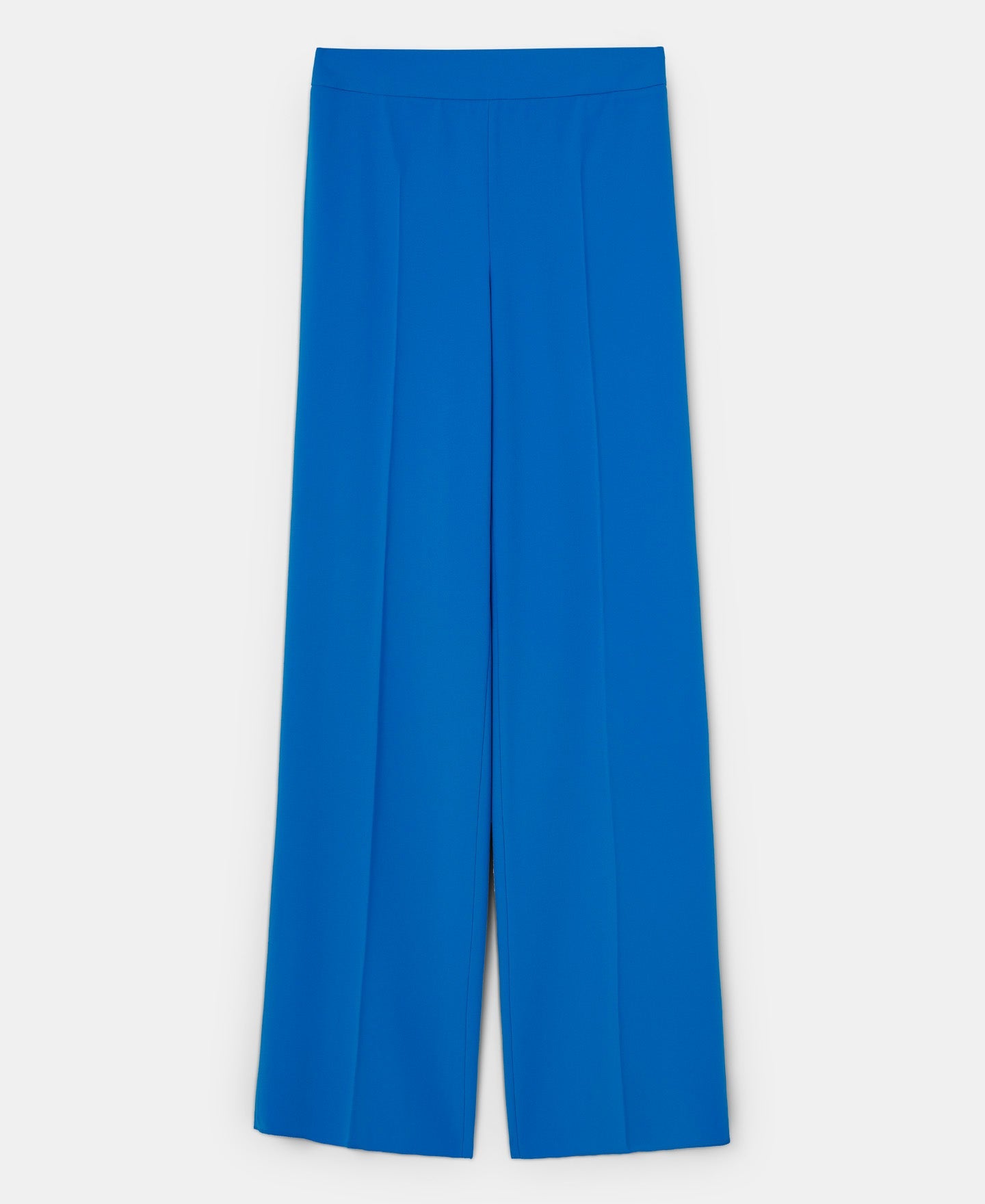 Blue Straight Fluid Trousers