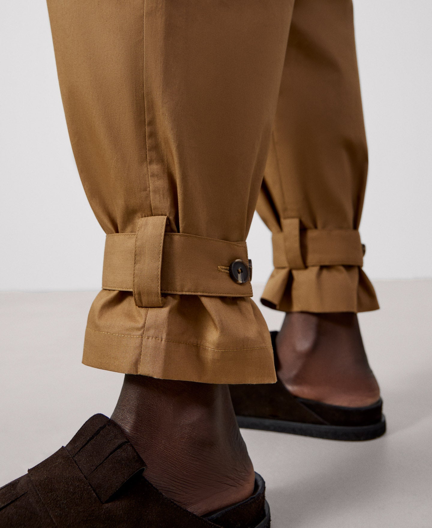 Camel High-Waist Cargo Trousers