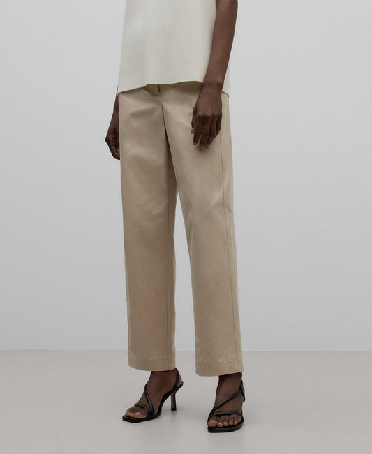 Natural TENCEL™ lyocell trousers woman in natural