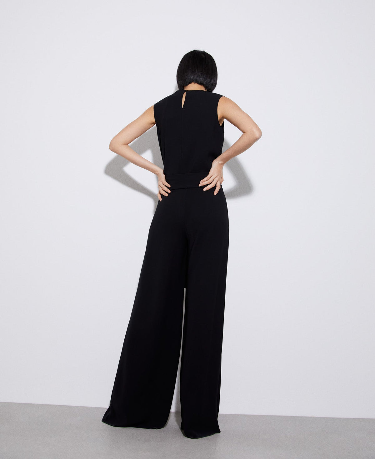 Black Palazzo Trousers In Recycled Polyester