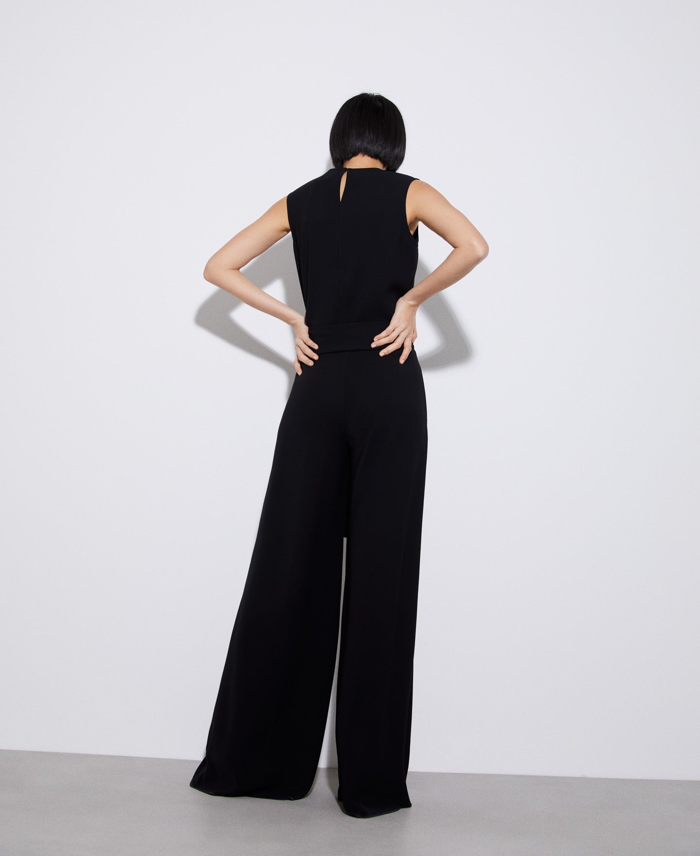 Black Palazzo Trousers In Recycled Polyester