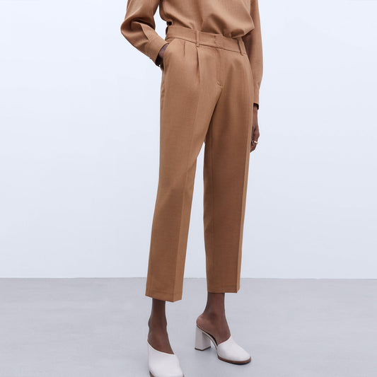 Camel Dart straight trousers