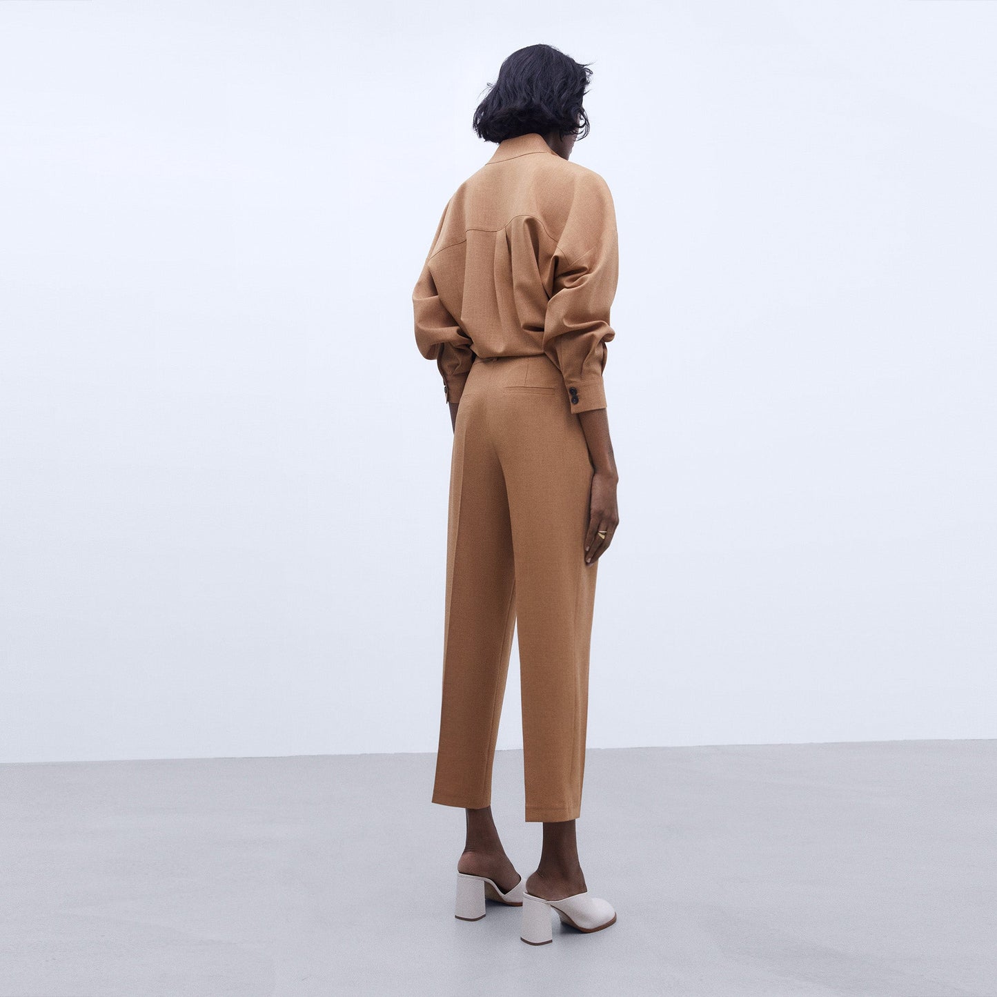 Camel Dart straight trousers