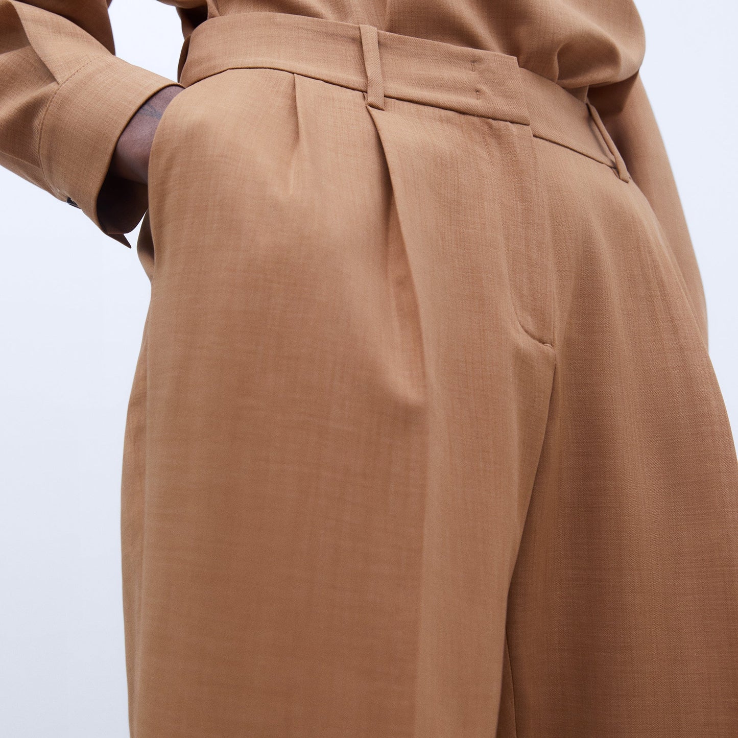 Camel Dart straight trousers