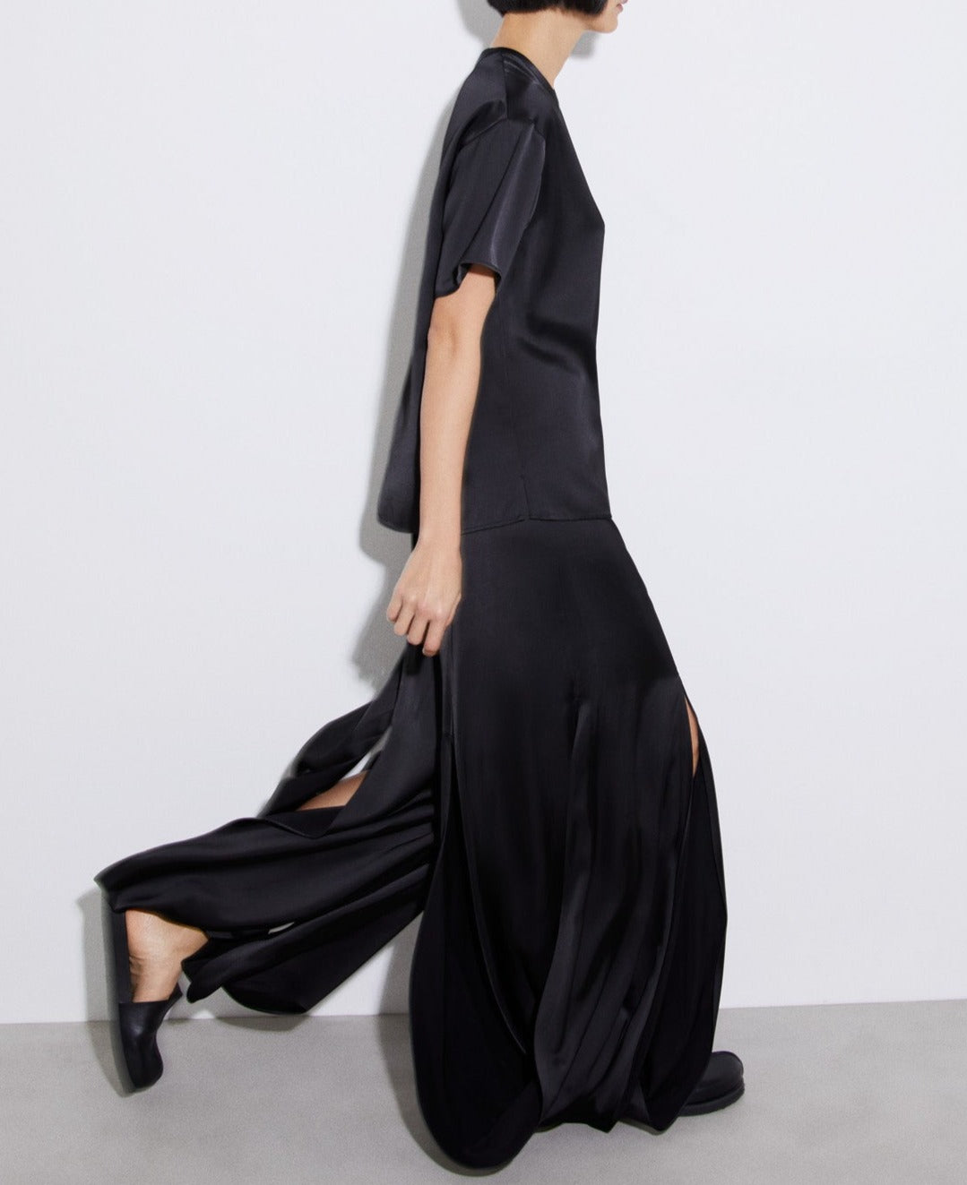 Black Fluid Viscose Trousers