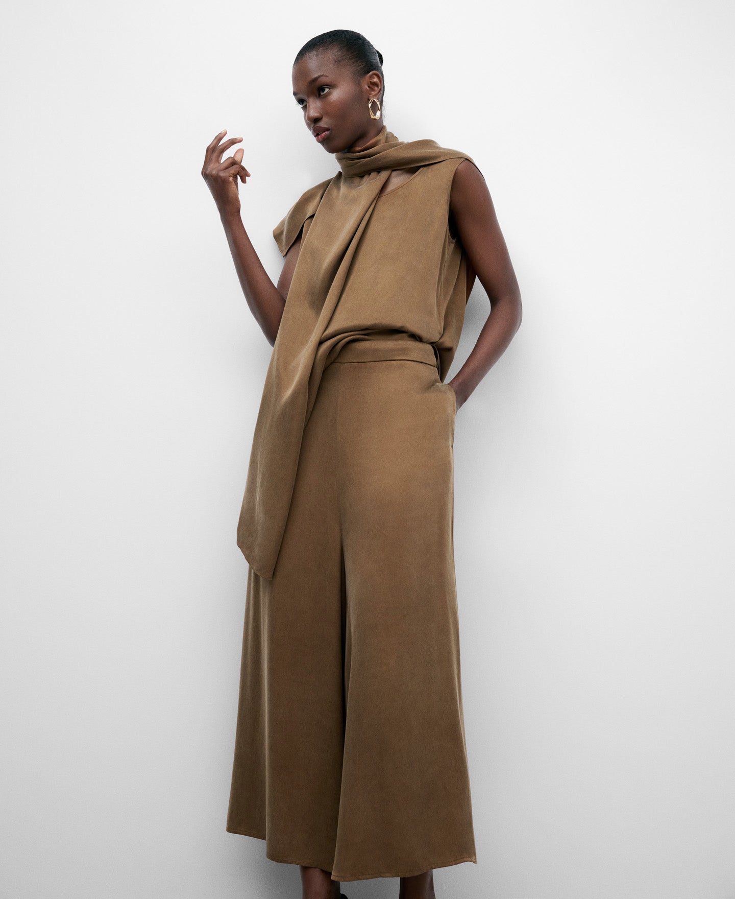 Brown Palazzo Trousers