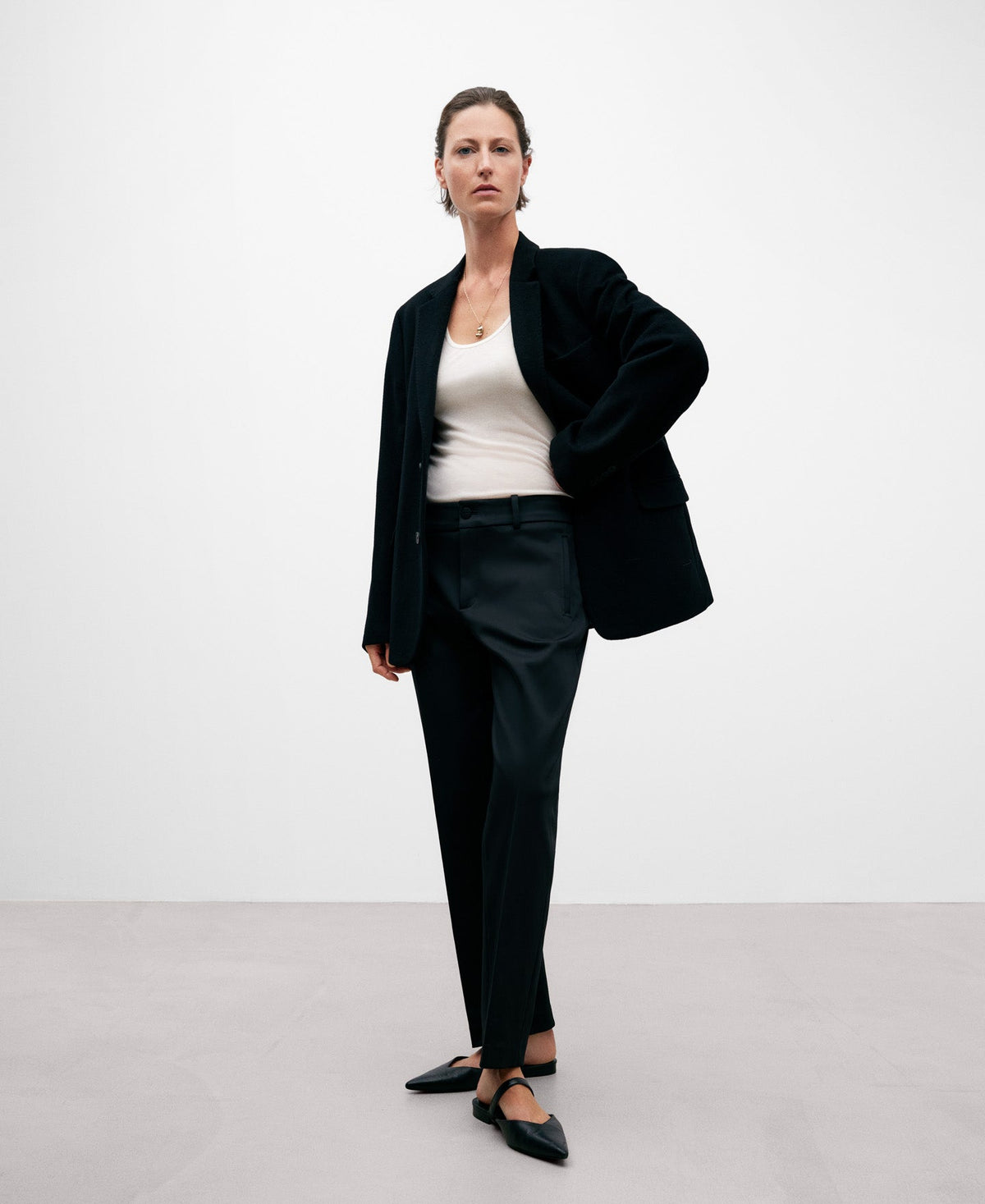 Straight Trousers With Front Stripe